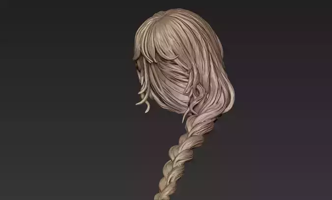 3d Printable Stylized Hair 7