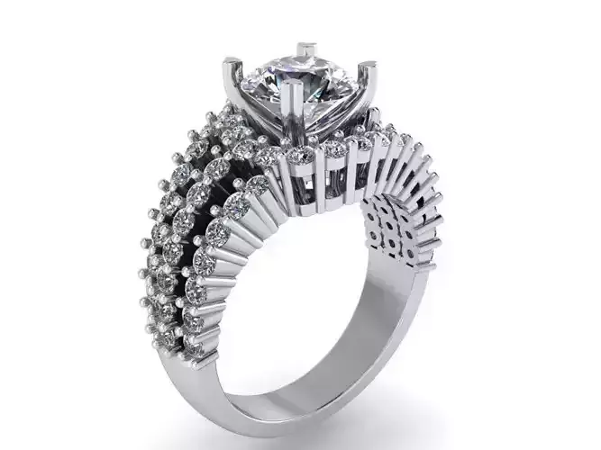 Big stone diamond ring 2338 3D print model 