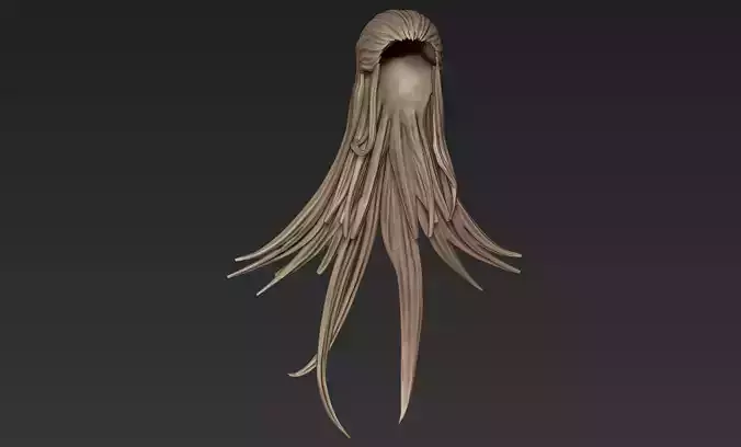 3d Printable Stylized Hair 8