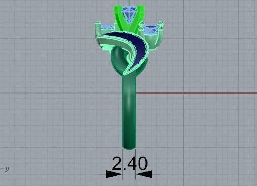 Black and white diamond ring 2342 3D print model 3D print model_7