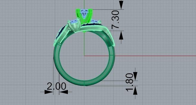 Black and white diamond ring 2342 3D print model 3D print model_6