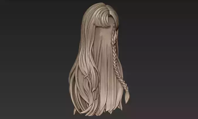 3d Printable Stylized Hair 9 3D model