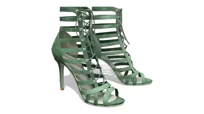 Lace Up High Heel Ankle Boots Shoes