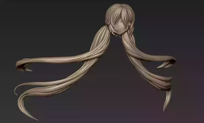 3d Printable Stylized Hair 10