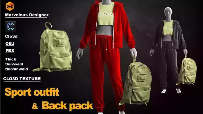 Sport wear and  Backpack 