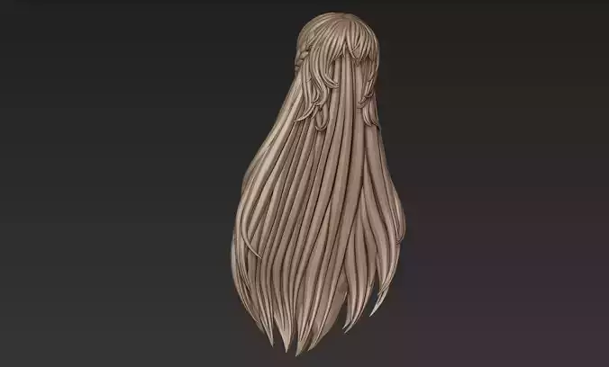 3d Printable Stylized Hair 12 3D model