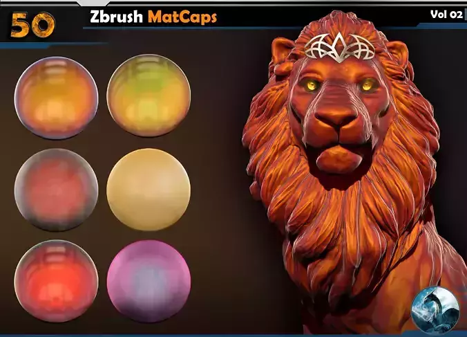 50 Zbrush MatCaps Vol 02 Texture