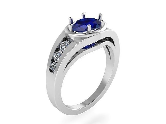  Asscher Ring  2345 3D print model 3D print model