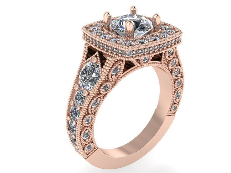 Bypass luxurious diamond ring 2347 3D print model 3D print model_1