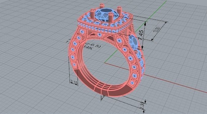 Bypass luxurious diamond ring 2347 3D print model 3D print model_5