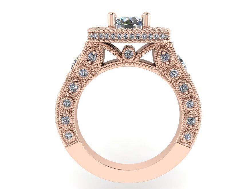 Bypass luxurious diamond ring 2347 3D print model 3D print model_2