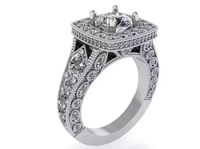 Bypass luxurious diamond ring 2347 3D print model