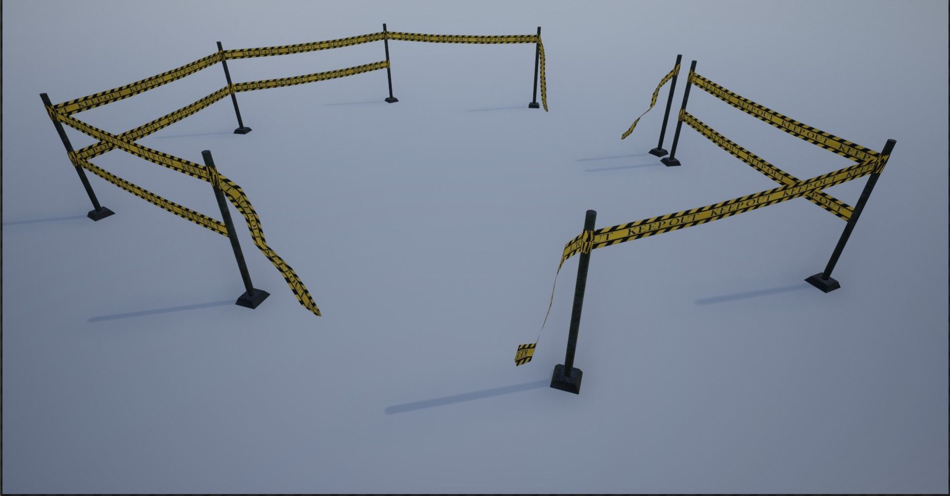 Modular Ribbon Scene Stripes Low-poly 3D model_4