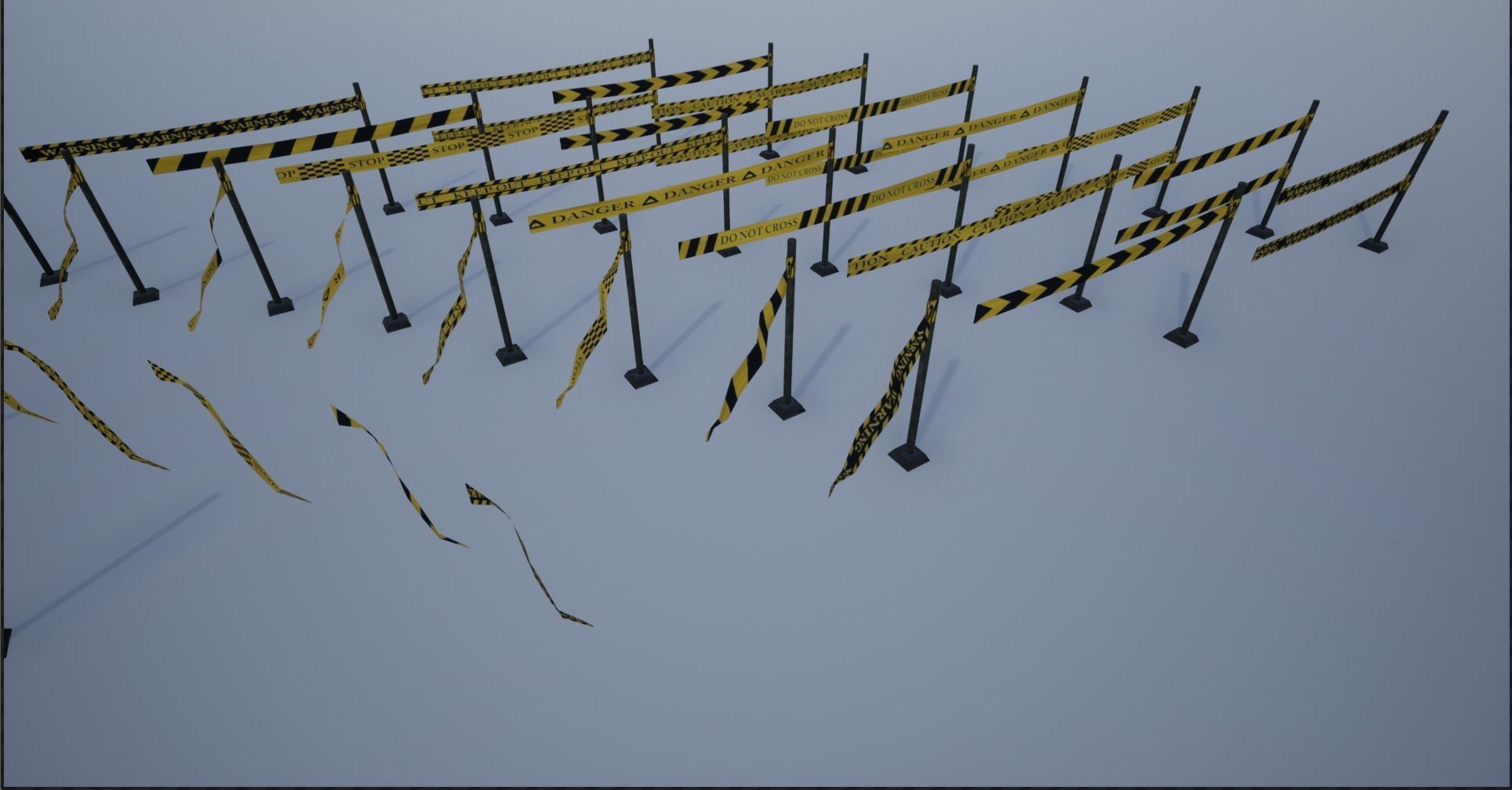 Modular Ribbon Scene Stripes Low-poly 3D model_10