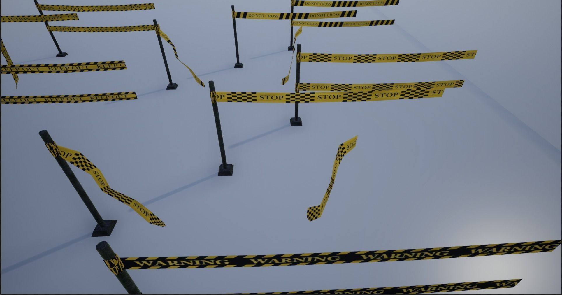 Modular Ribbon Scene Stripes Low-poly 3D model_23