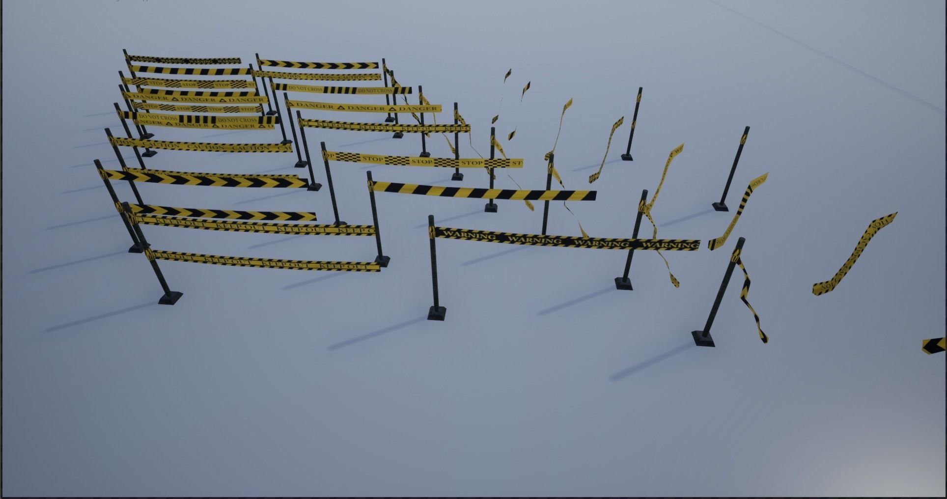 Modular Ribbon Scene Stripes Low-poly 3D model_1