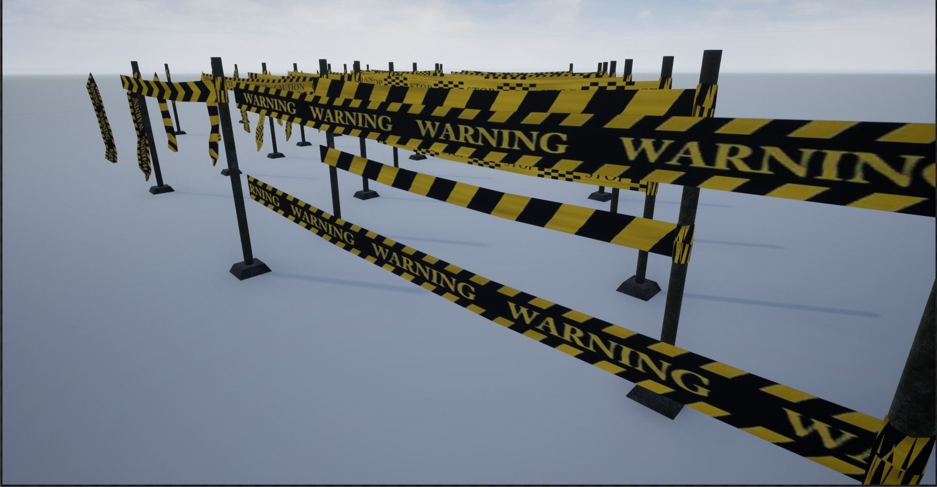 Modular Ribbon Scene Stripes Low-poly 3D model_9