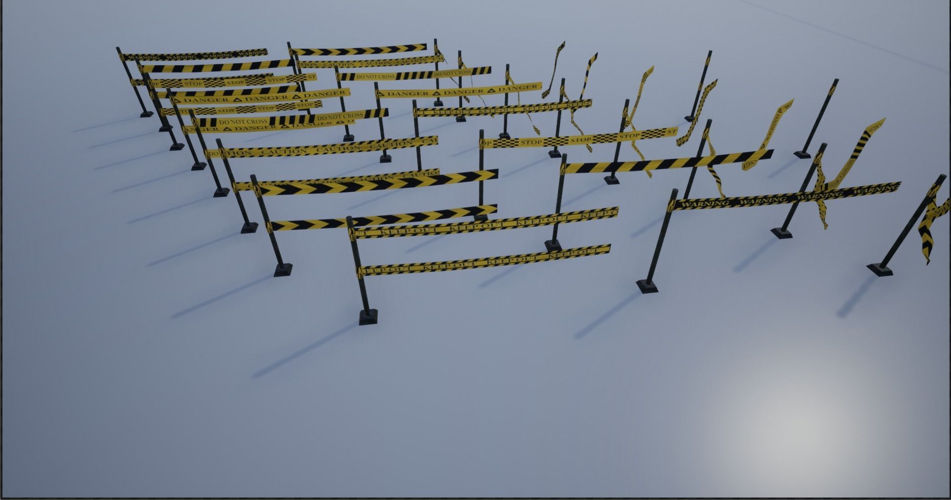 Modular Ribbon Scene Stripes Low-poly 3D model_2