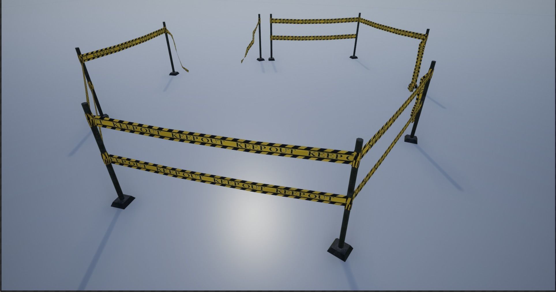 Modular Ribbon Scene Stripes Low-poly 3D model_6