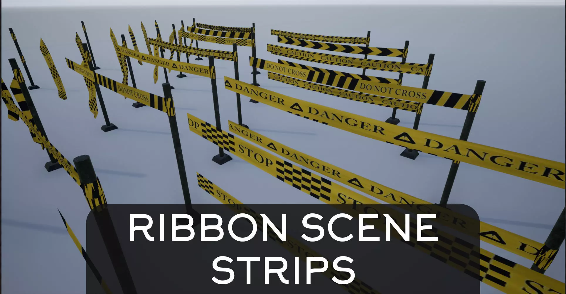 Modular Ribbon Scene Stripes Low-poly 3D model_0