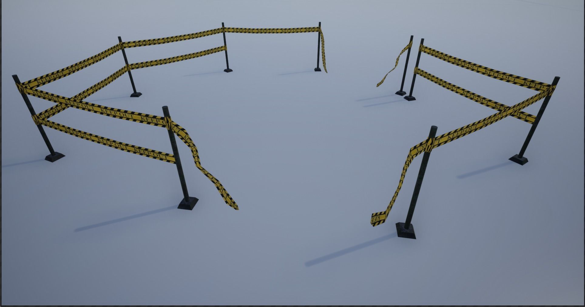 Modular Ribbon Scene Stripes Low-poly 3D model_7
