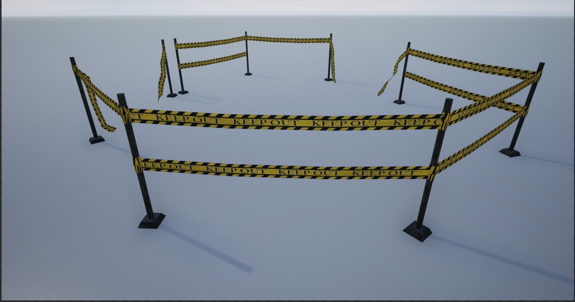 Modular Ribbon Scene Stripes Low-poly 3D model_5