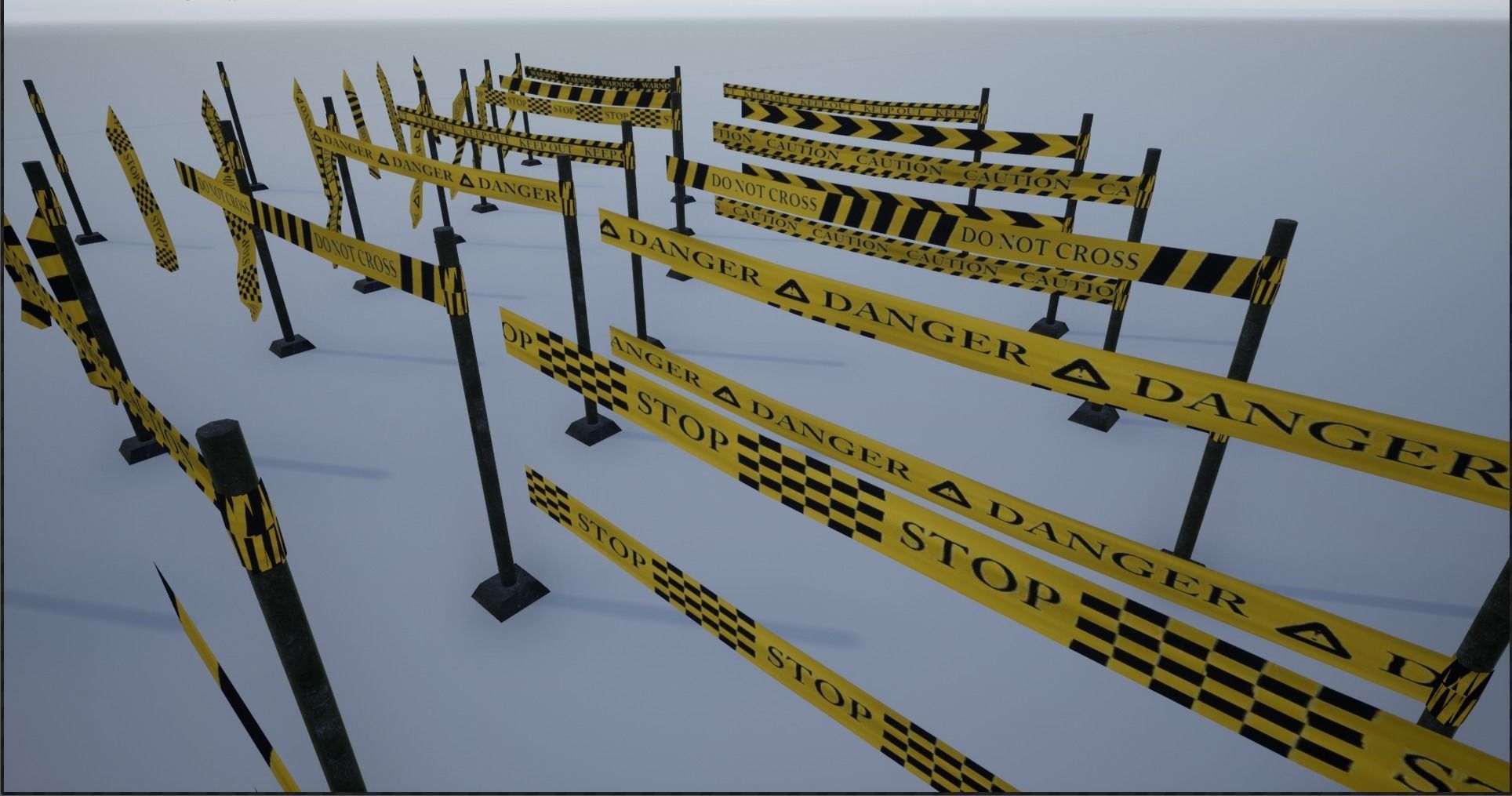 Modular Ribbon Scene Stripes Low-poly 3D model_12