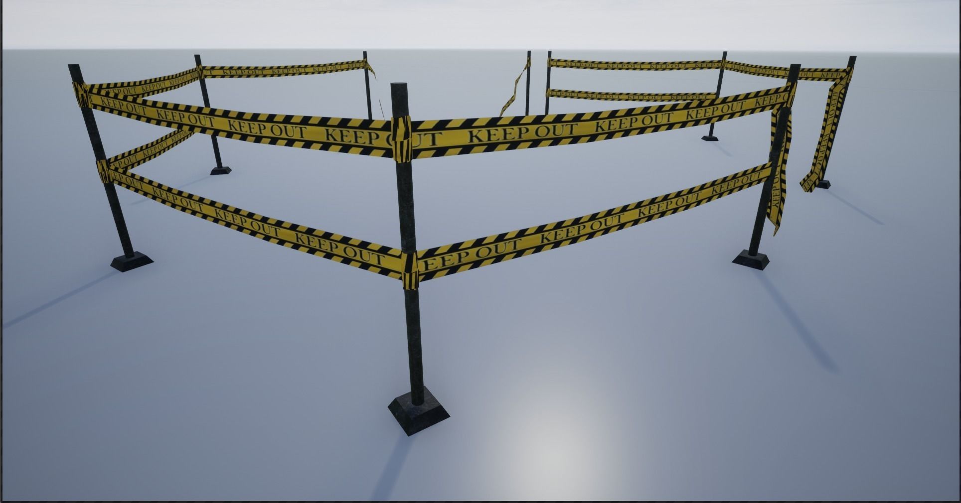 Modular Ribbon Scene Stripes Low-poly 3D model_8