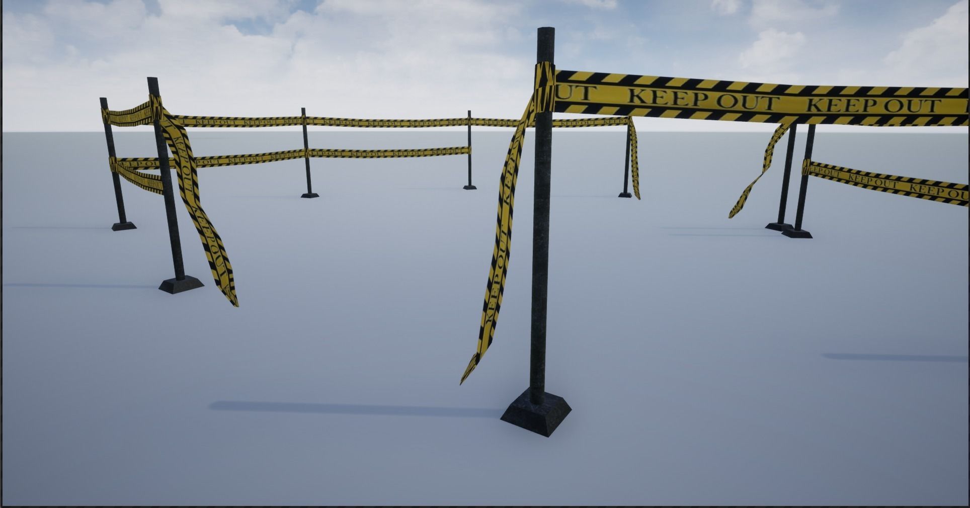 Modular Ribbon Scene Stripes Low-poly 3D model_3