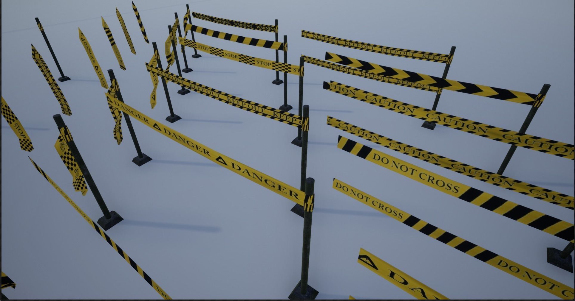 Modular Ribbon Scene Stripes Low-poly 3D model_11