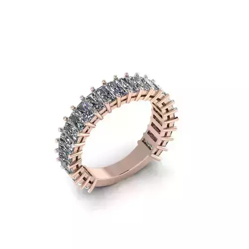 Woman wedding band with baguettes 