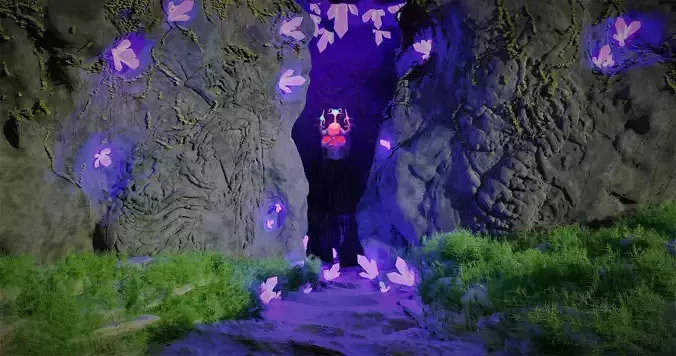 skull king with skeleton design and pebble and grass Free 3D model