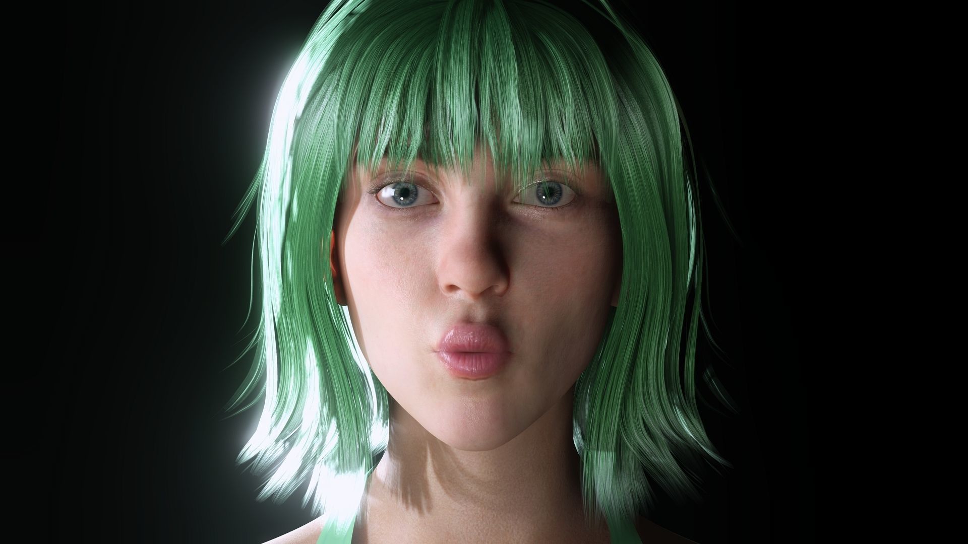 Billie Eilish game ready naked and clothed Low-poly 3D model_7