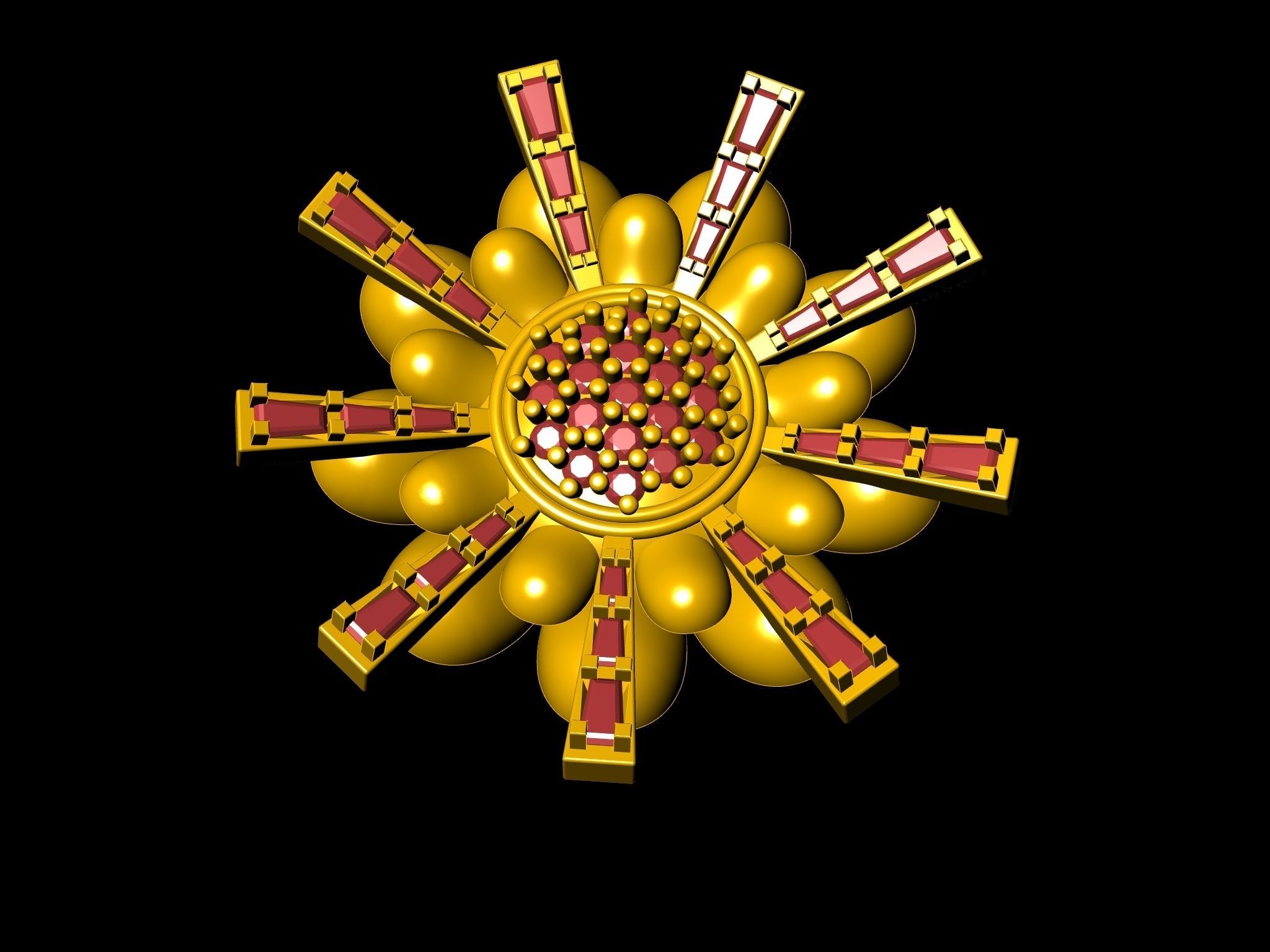 tapered baguette earrings 3D print model_1