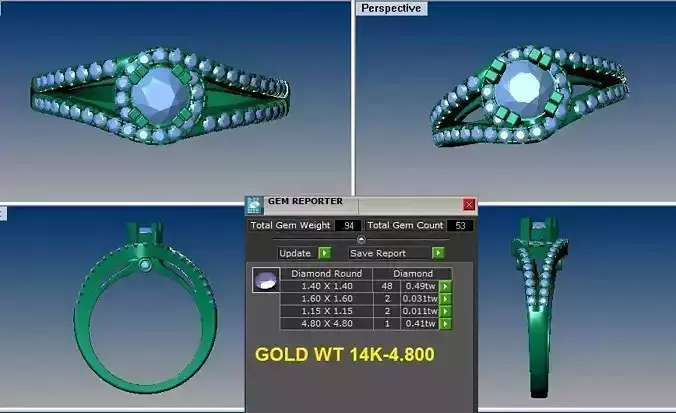 split shank halo engagement ring