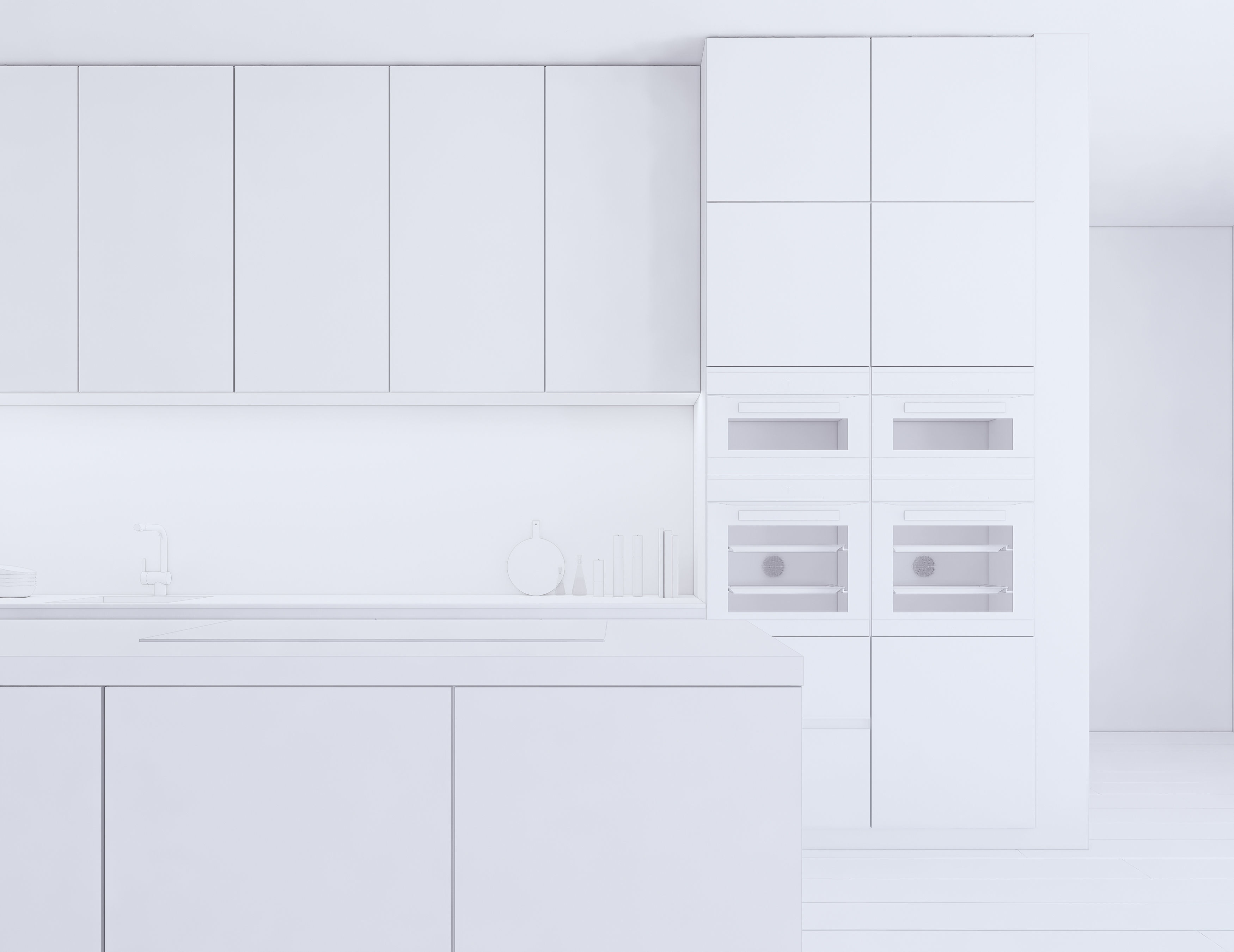 Modern Kitchen Created in Revit 15 Low-poly 3D model_18
