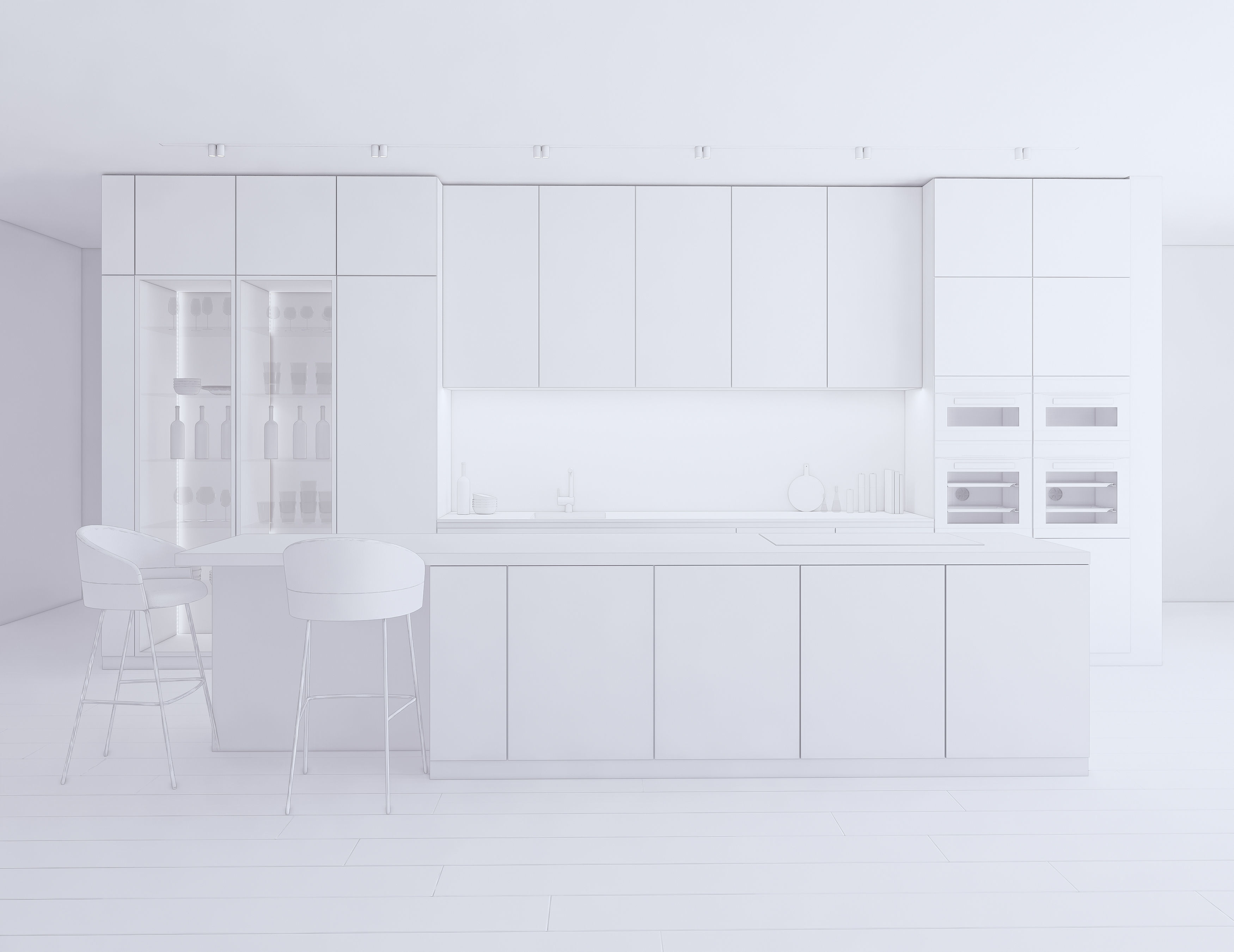 Modern Kitchen Created in Revit 15 Low-poly 3D model_10