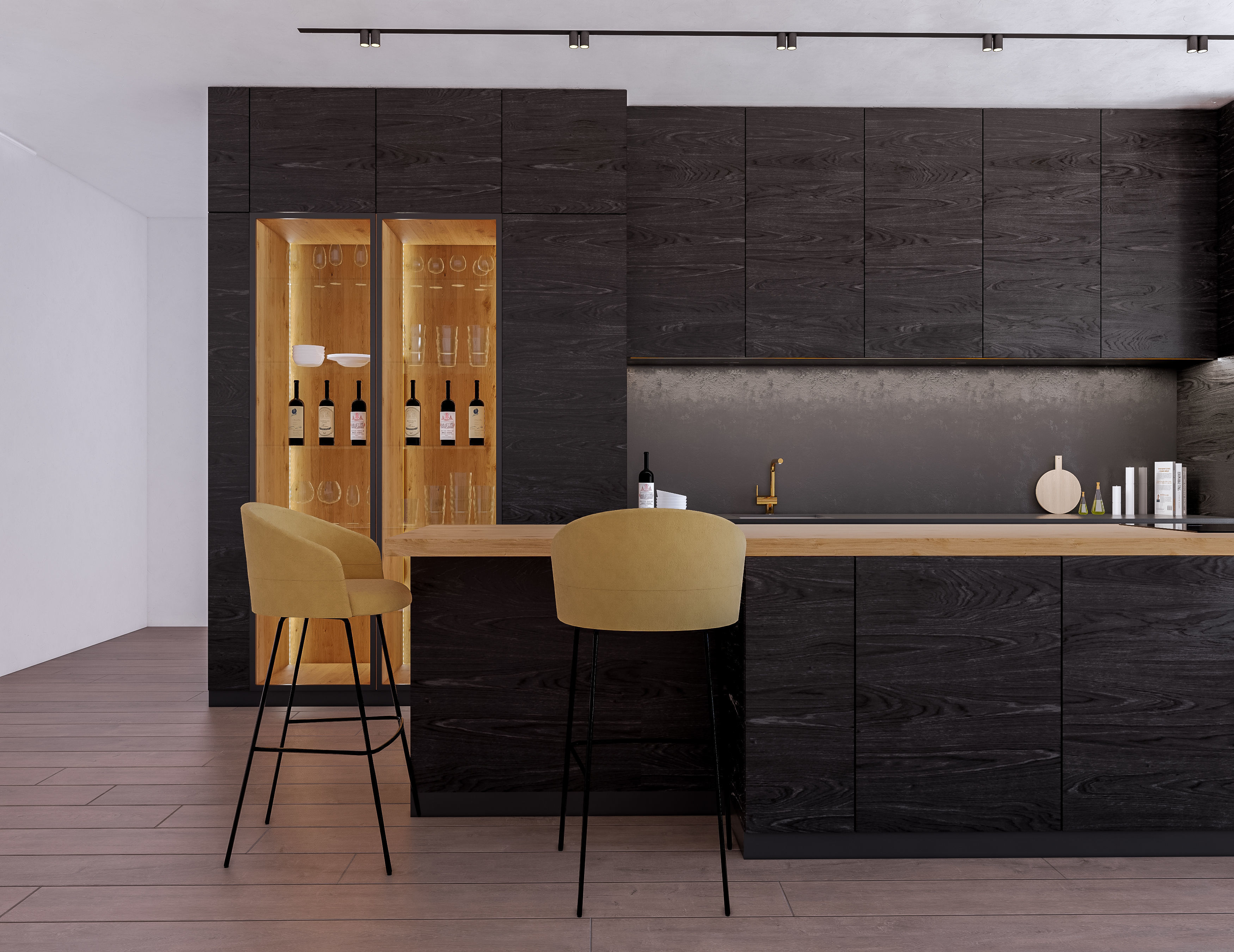 Modern Kitchen Created in Revit 15 Low-poly 3D model_5