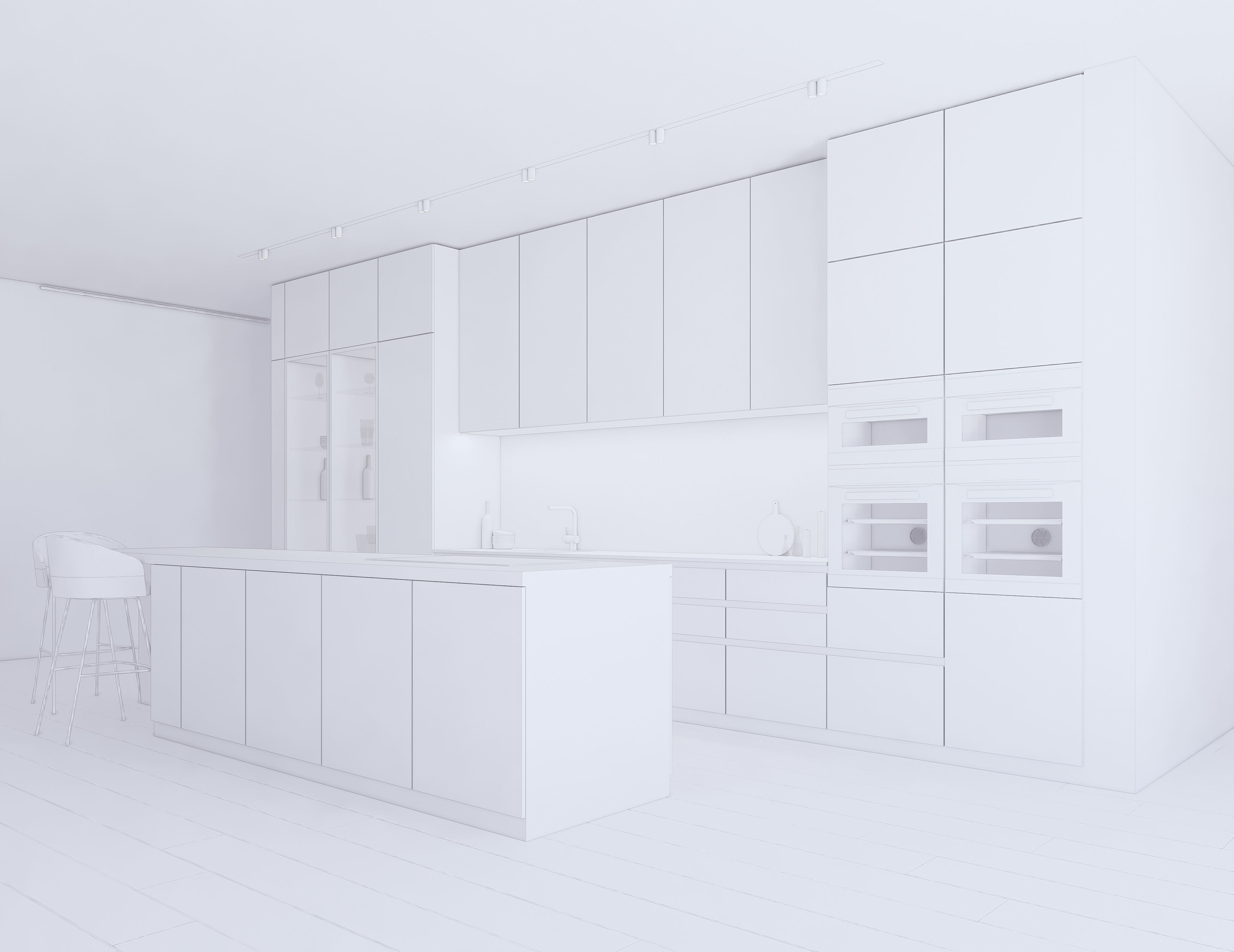 Modern Kitchen Created in Revit 15 Low-poly 3D model_12
