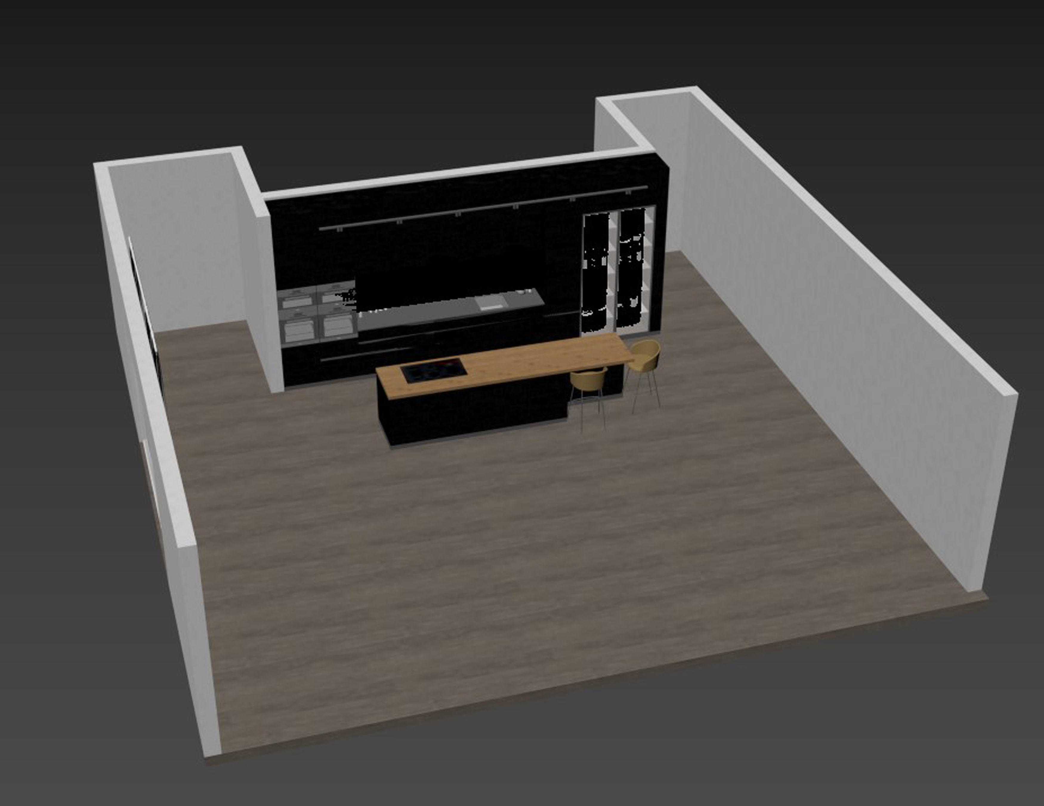 Modern Kitchen Created in Revit 15 Low-poly 3D model_21