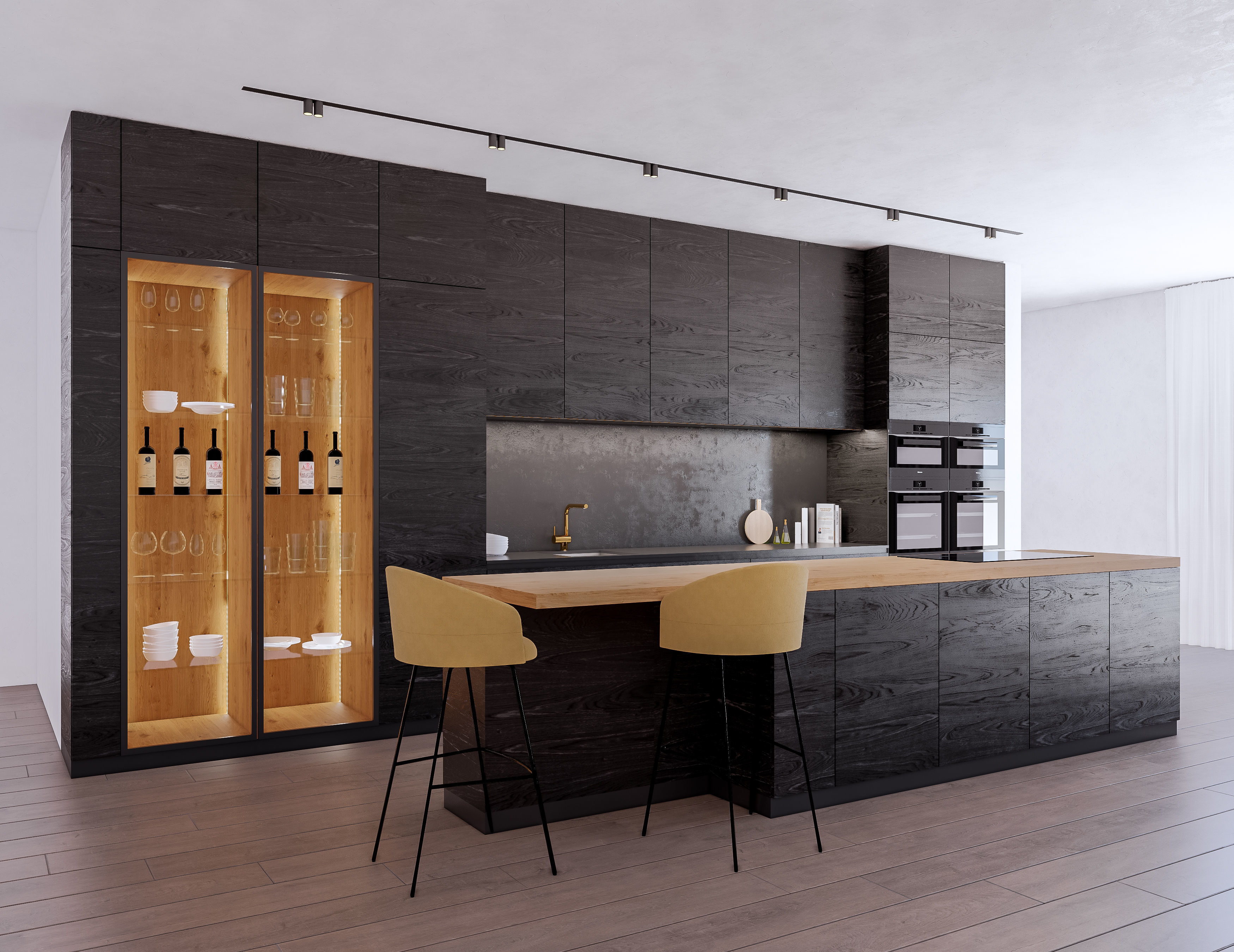 Modern Kitchen Created in Revit 15 Low-poly 3D model_1