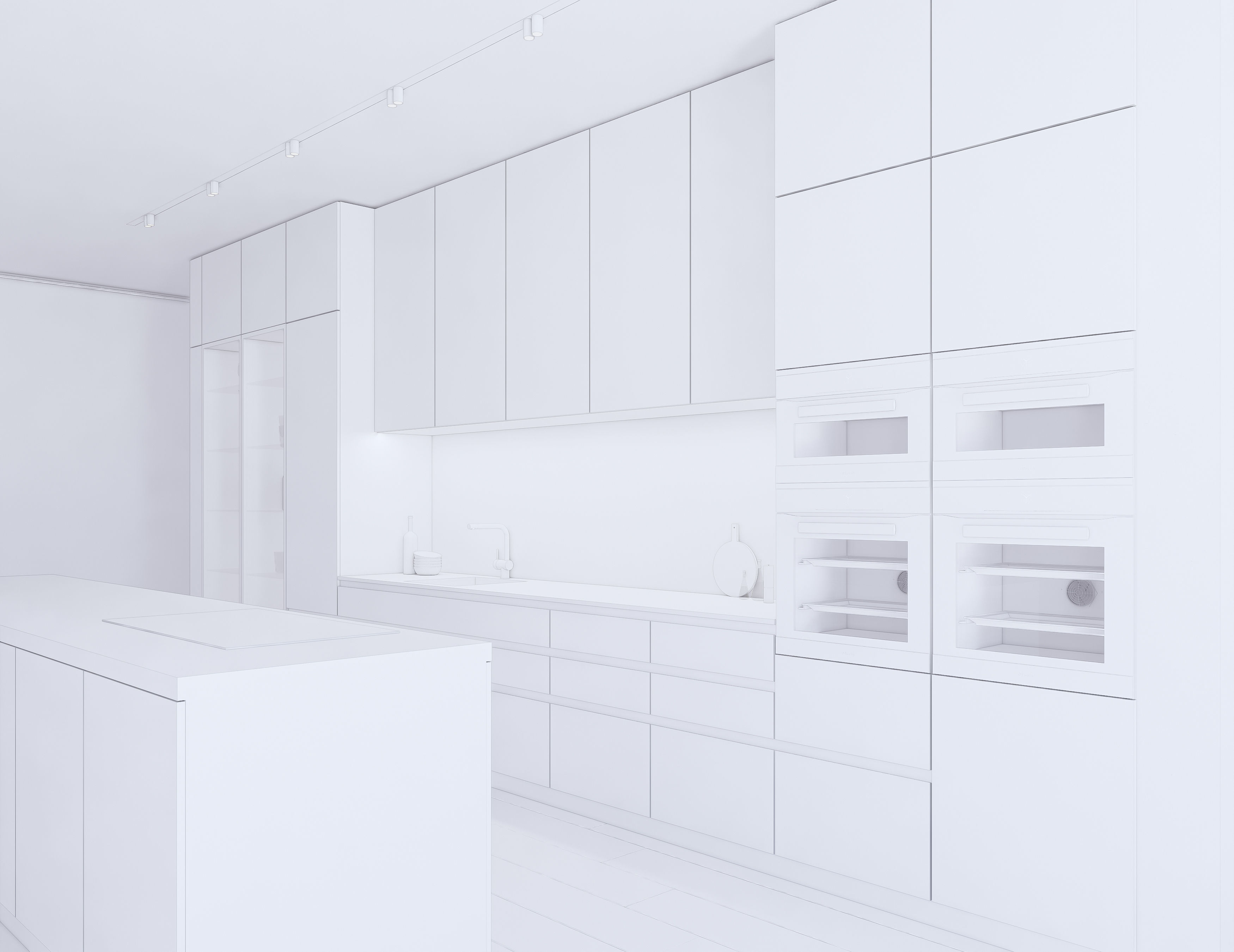 Modern Kitchen Created in Revit 15 Low-poly 3D model_19