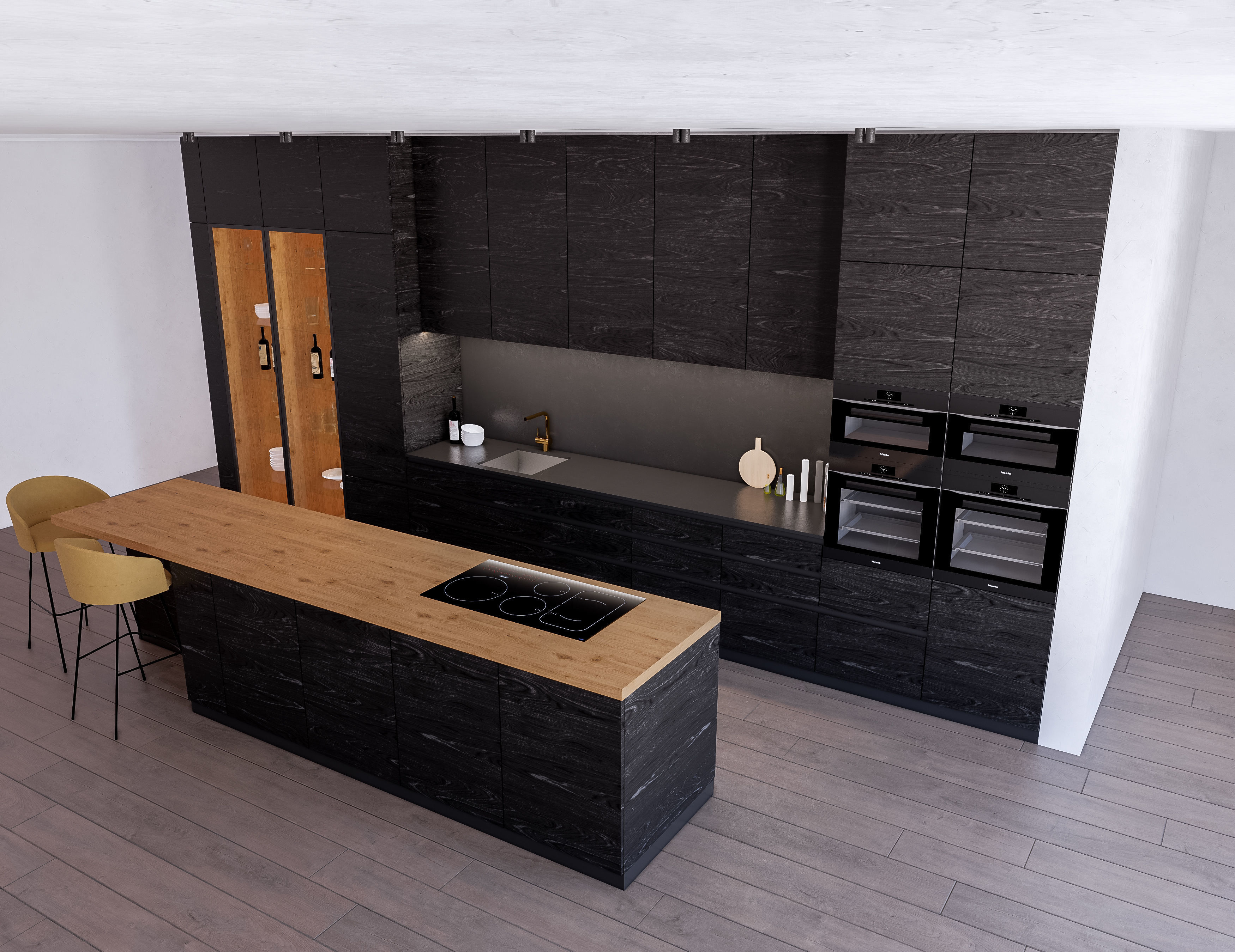 Modern Kitchen Created in Revit 15 Low-poly 3D model_3