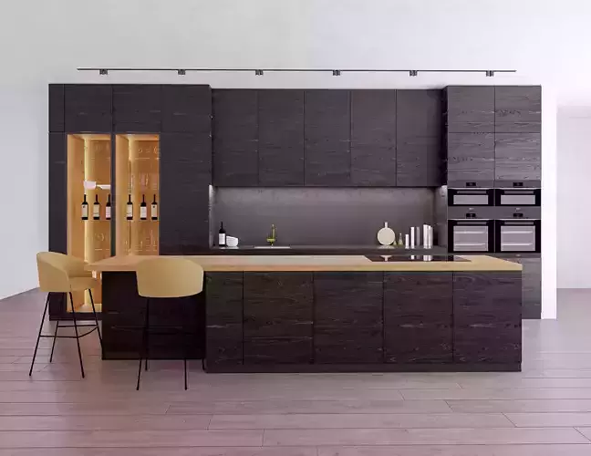 Modern Kitchen Created in Revit 15