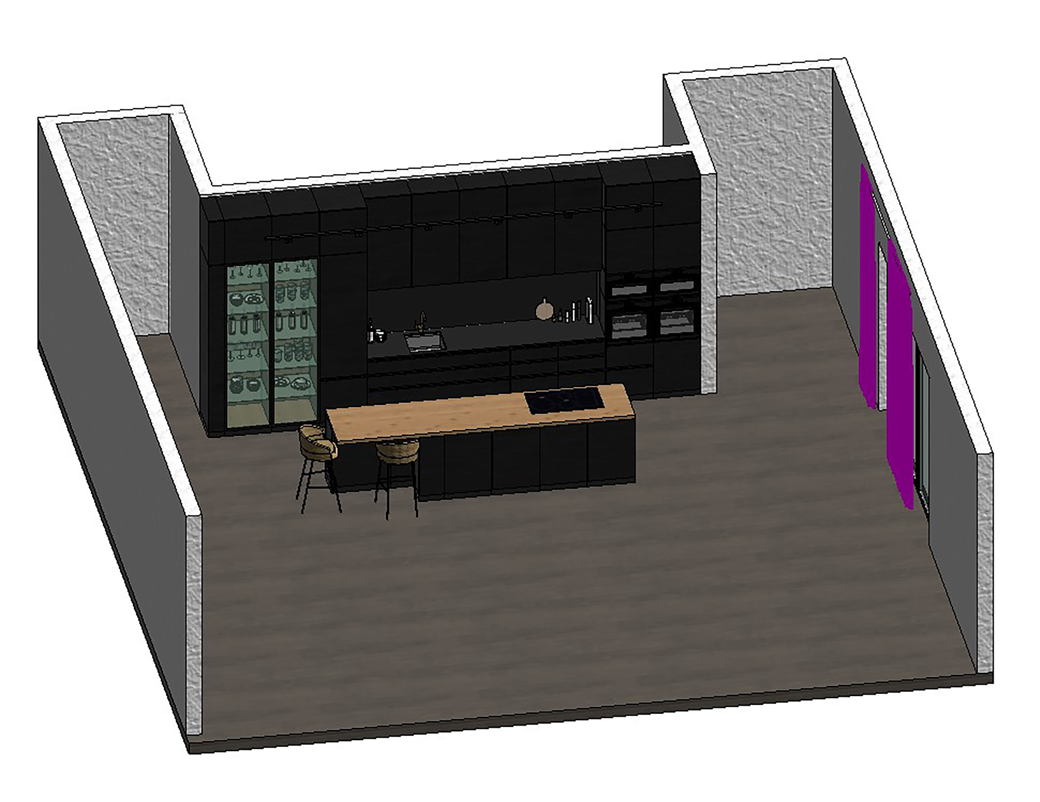 Modern Kitchen Created in Revit 15 Low-poly 3D model_20