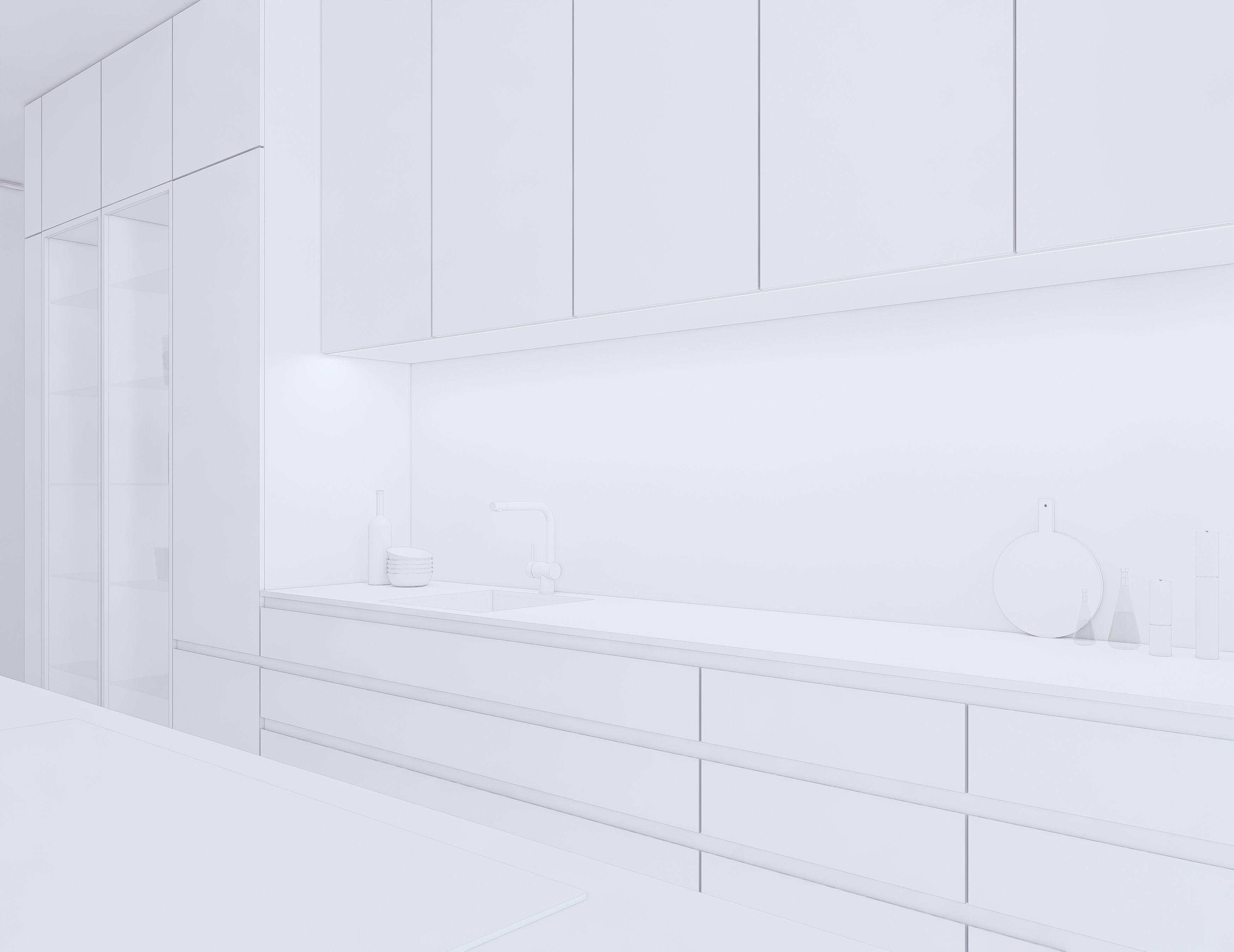 Modern Kitchen Created in Revit 15 Low-poly 3D model_16