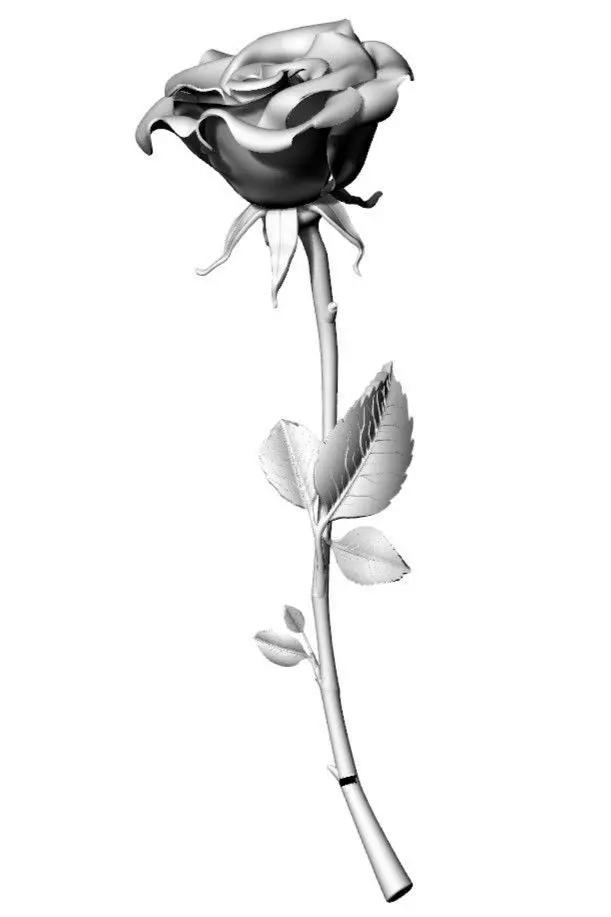 Rose Stem 3D model_0