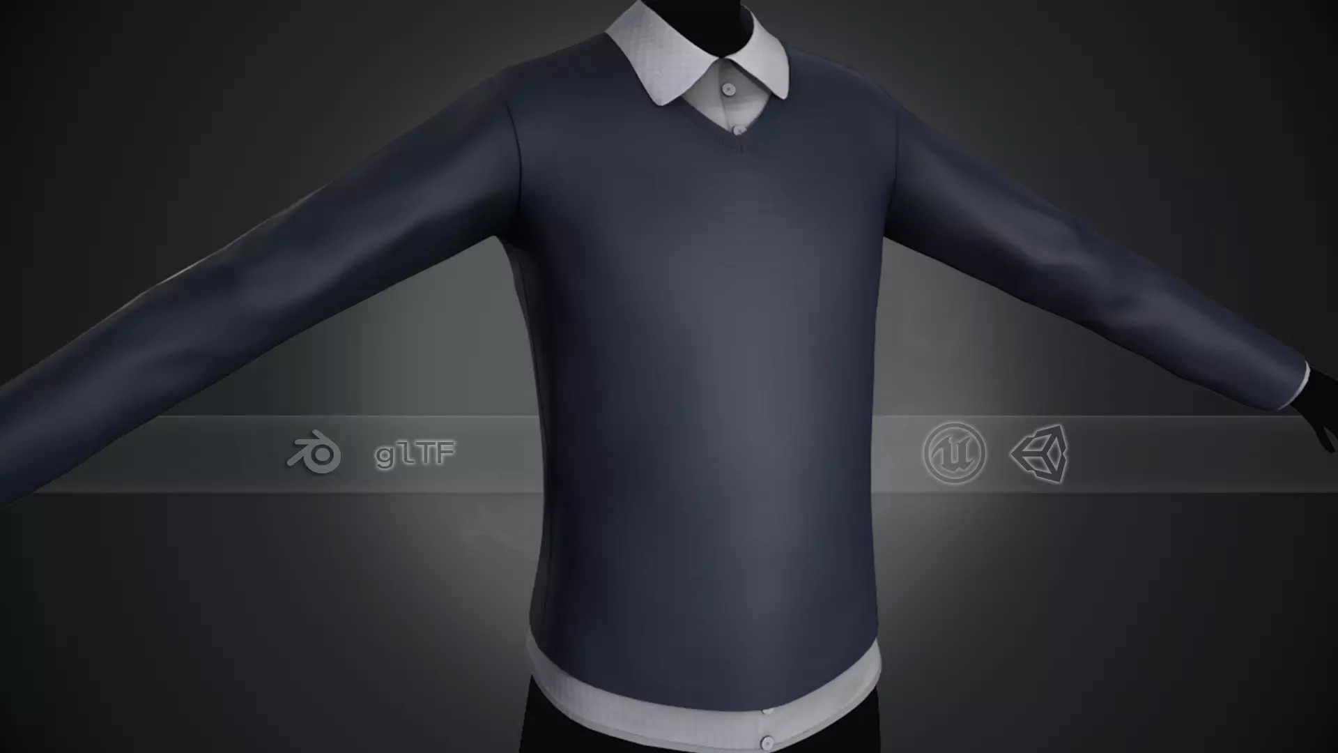 Sweater With a Shirt Style 5 Low-poly 3D model