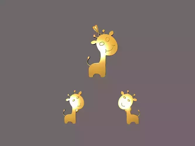 giraffe earrings and pendant SET