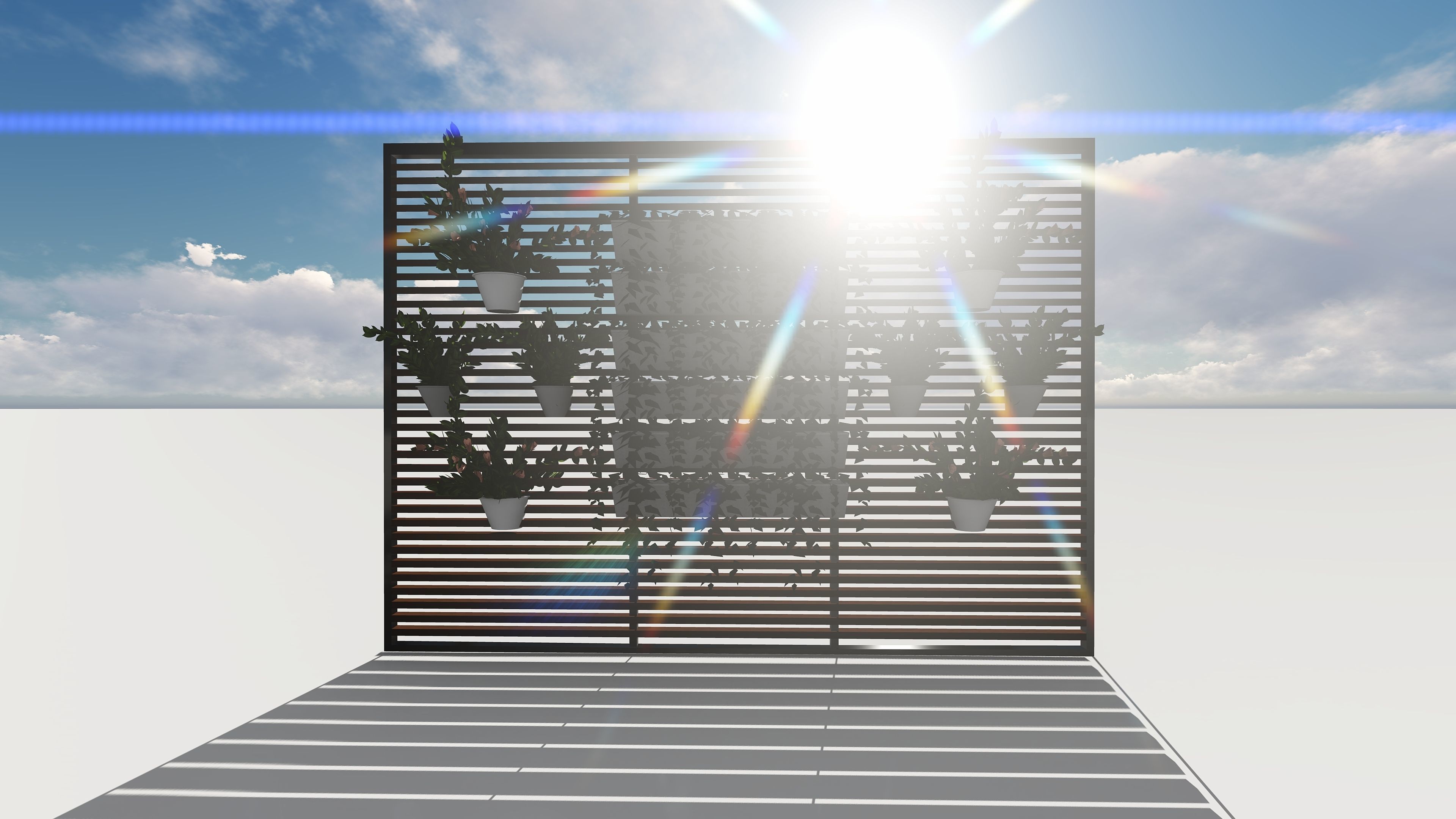 GREEN LOUVER WALL 3D model_6